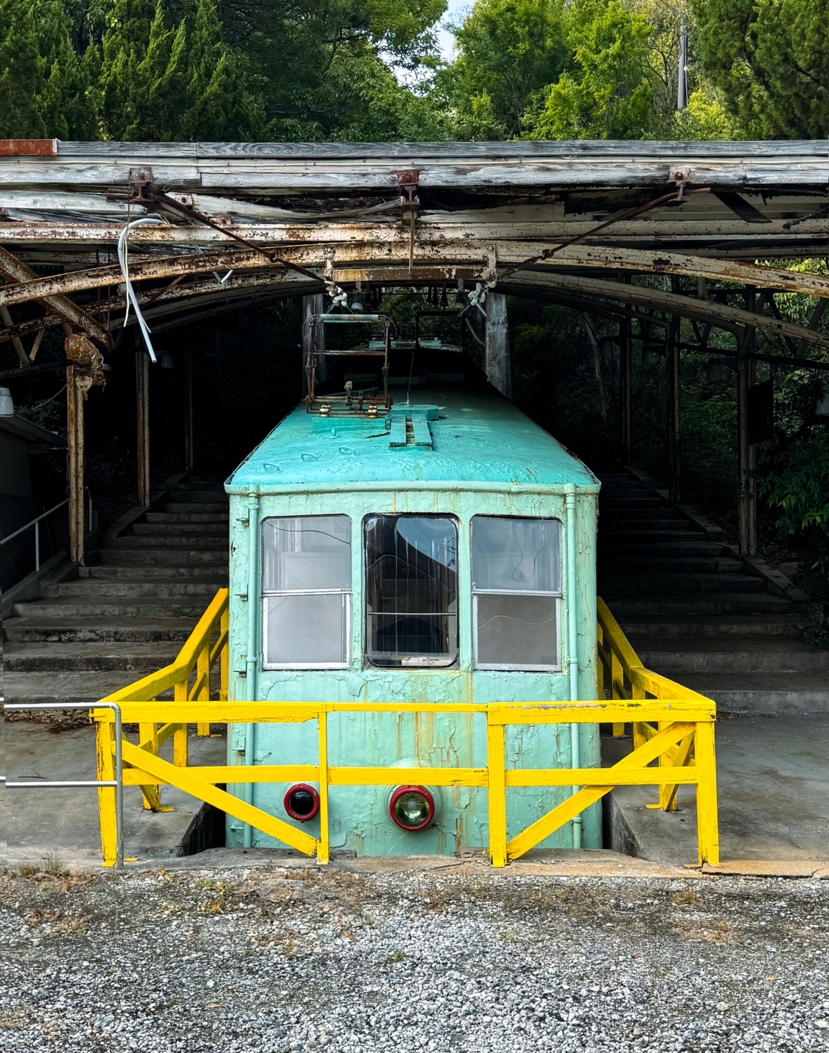 Abandoned cable car at Mt. Yashima in Takamatsu, Japan