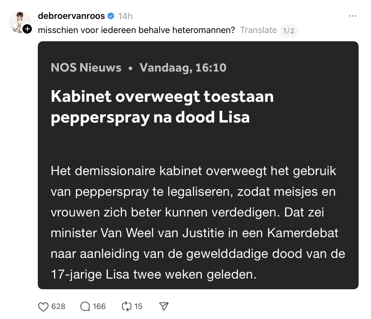 Screenshot Tim Hofman Threads